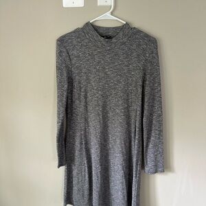 Gray Knit Long Sleeve Dress